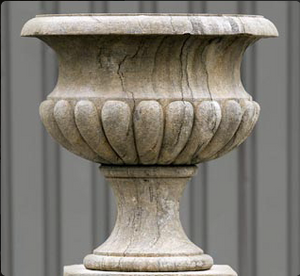 Cast concrete classic round urn 