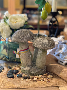 Faux bois mushroom with moss