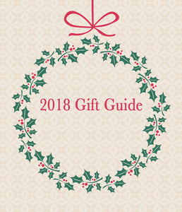 Holly Berry wreath with 2018 gift guide written inside