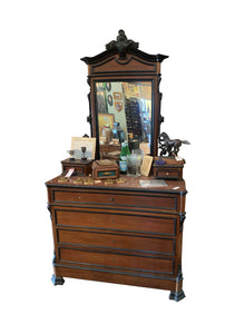 CHEST, OAK, WITH MIRROR