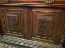 Carving of Doors of Belgium Hunting Cabinet