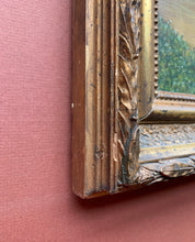 Side View of Frame of Framed Painting of Village Scene