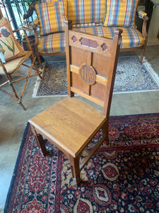 Gothic Oak Chair with Crest