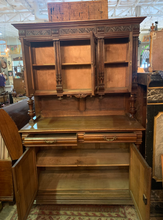Open doors and drawers on Belgium Hunting Cabinet