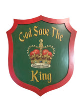 Hand-painted God Save the King Wood Shield