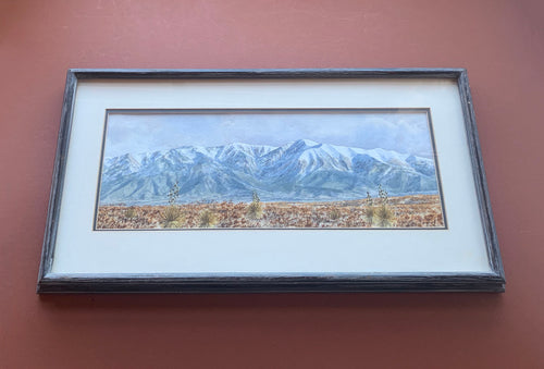 Framed Watercolor of Mountains by Stouffer