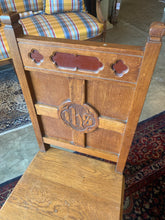 Quatrefoils and Banner of Gothic Oak Chair with Crest